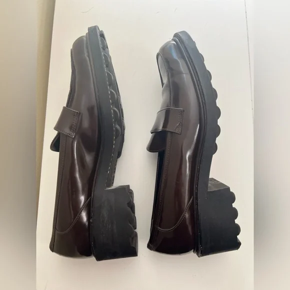 Robert Clergerie Dark Brown Chunky Heel Loafers - Picture 9 of 11